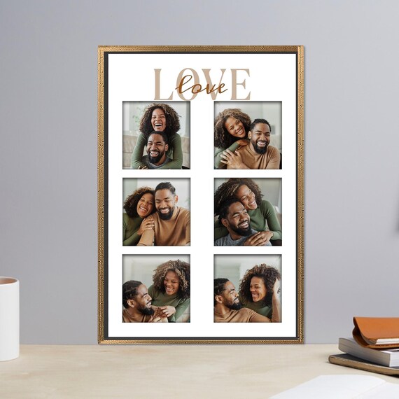Personalized Couple Photo Collage Six Photos LOVE Gift Poster