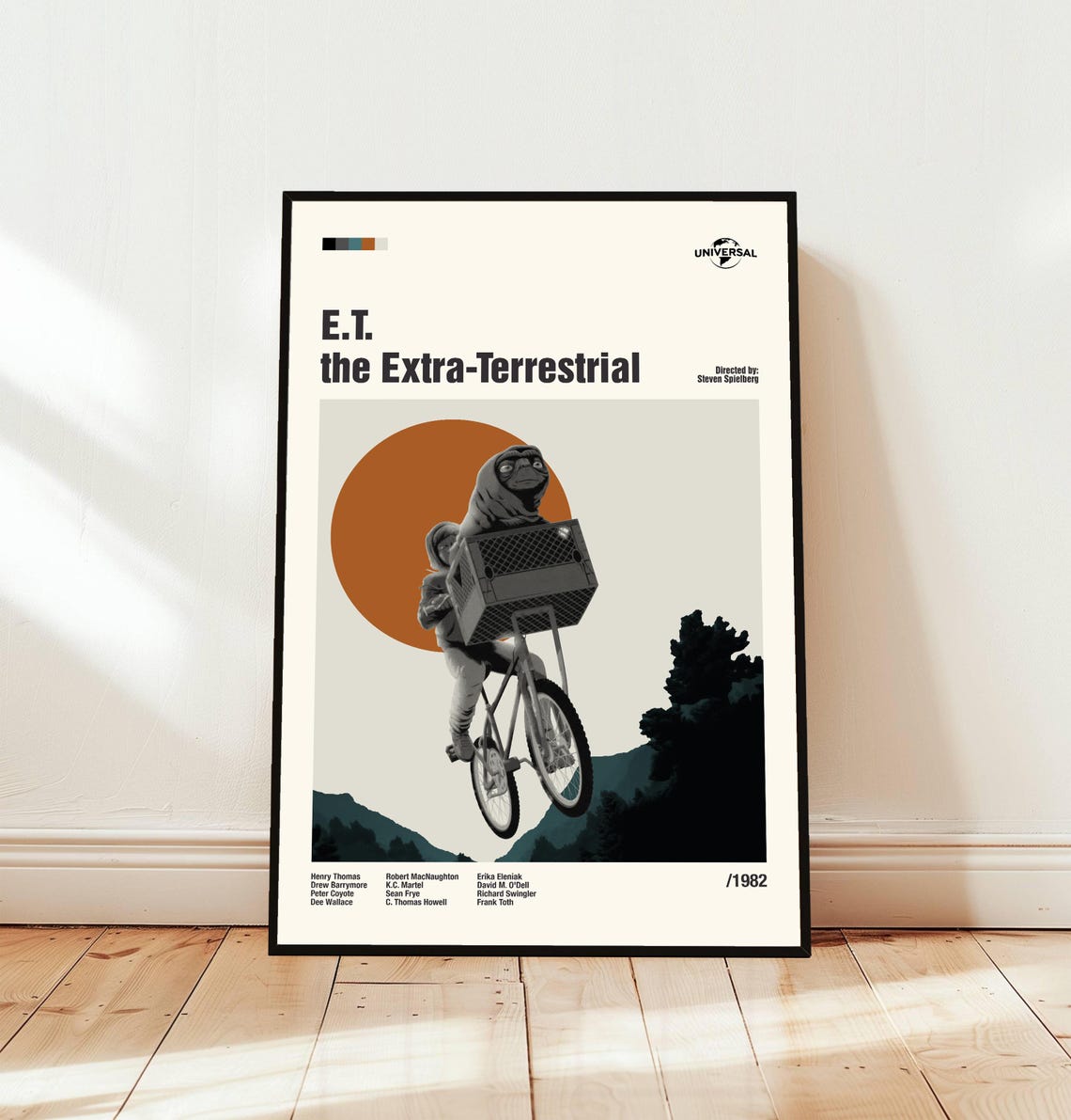 E.T. The Extra-Terrestrial Bicycle Moon Flight 1982 Movie Poster