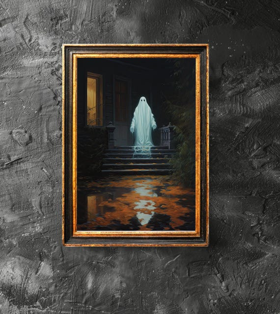 Is Standing In House Poster Spooky Wall Art Halloween Haunting Decor