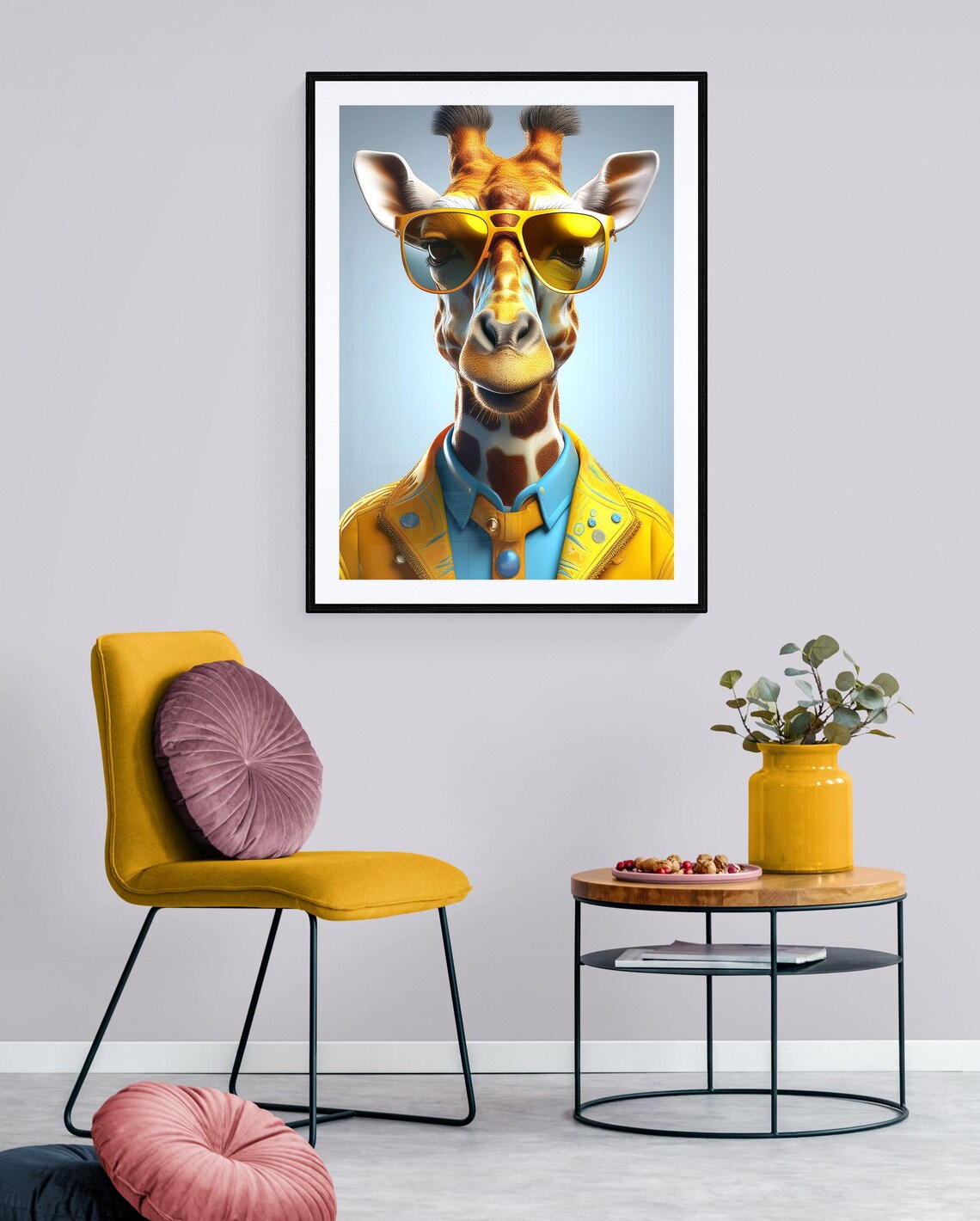 Giraffe Pop Art, Modern Office Decor Print - Image 5