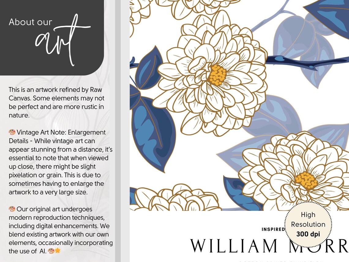 William Morris Inspired Botanical Floral Art Print - Image 3