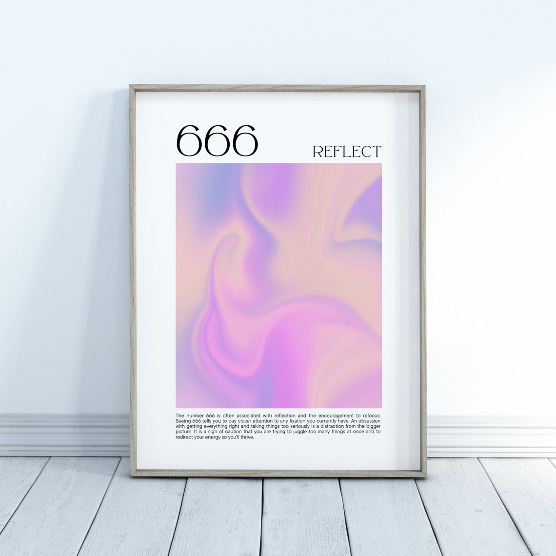 Angel Number 666 Reflect Purple Aura Gradient Spiritual Poster - Image 4