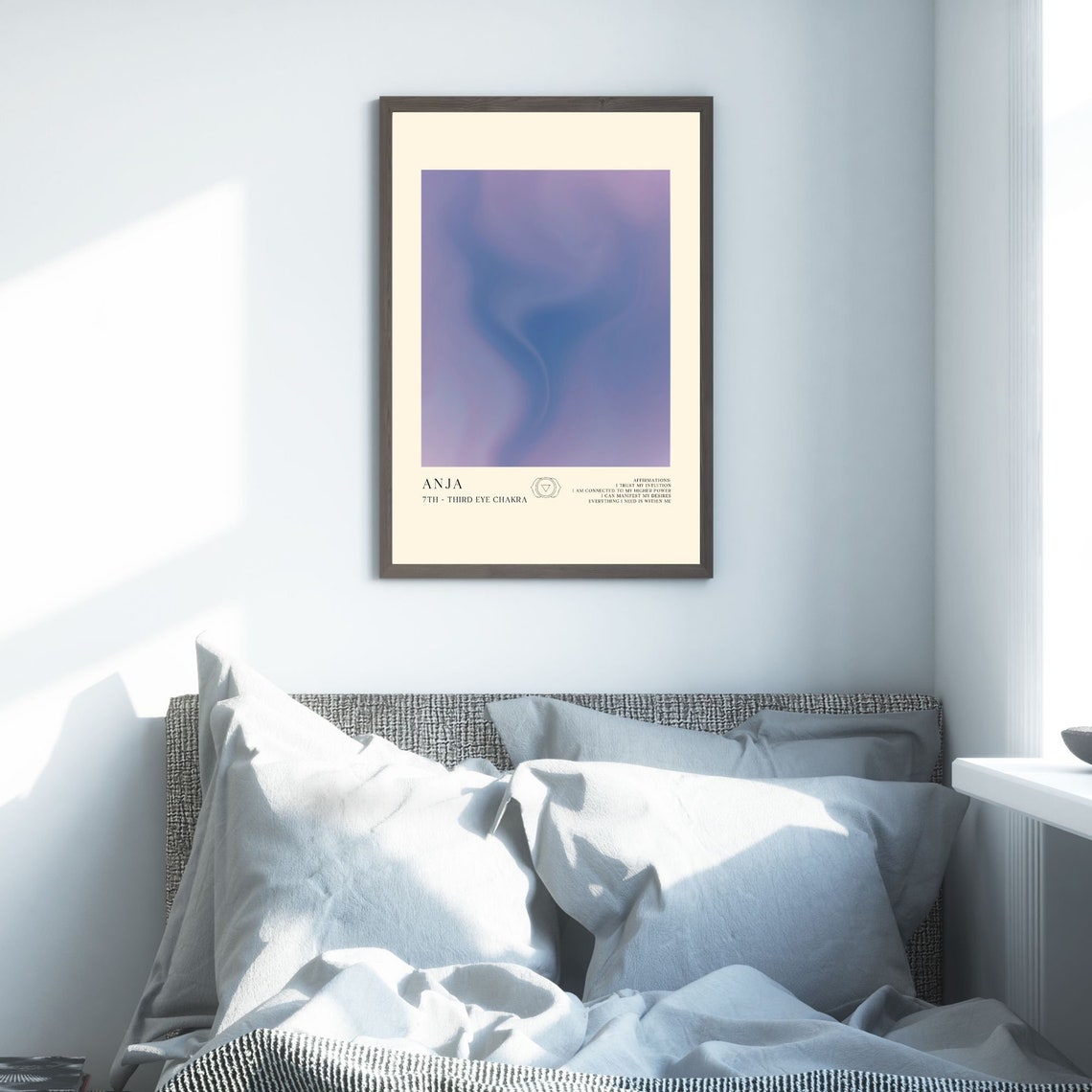Anja Third Eye Chakra Purple Aura Intuition Affirmation Poster Art - Image 4