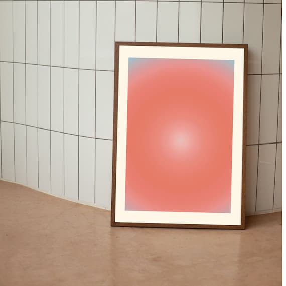 Orange Aura Poster Retro Gradient Poster Spiritual Poster Aura Wall Art Grainy Gradient Retro Print Energy Print
