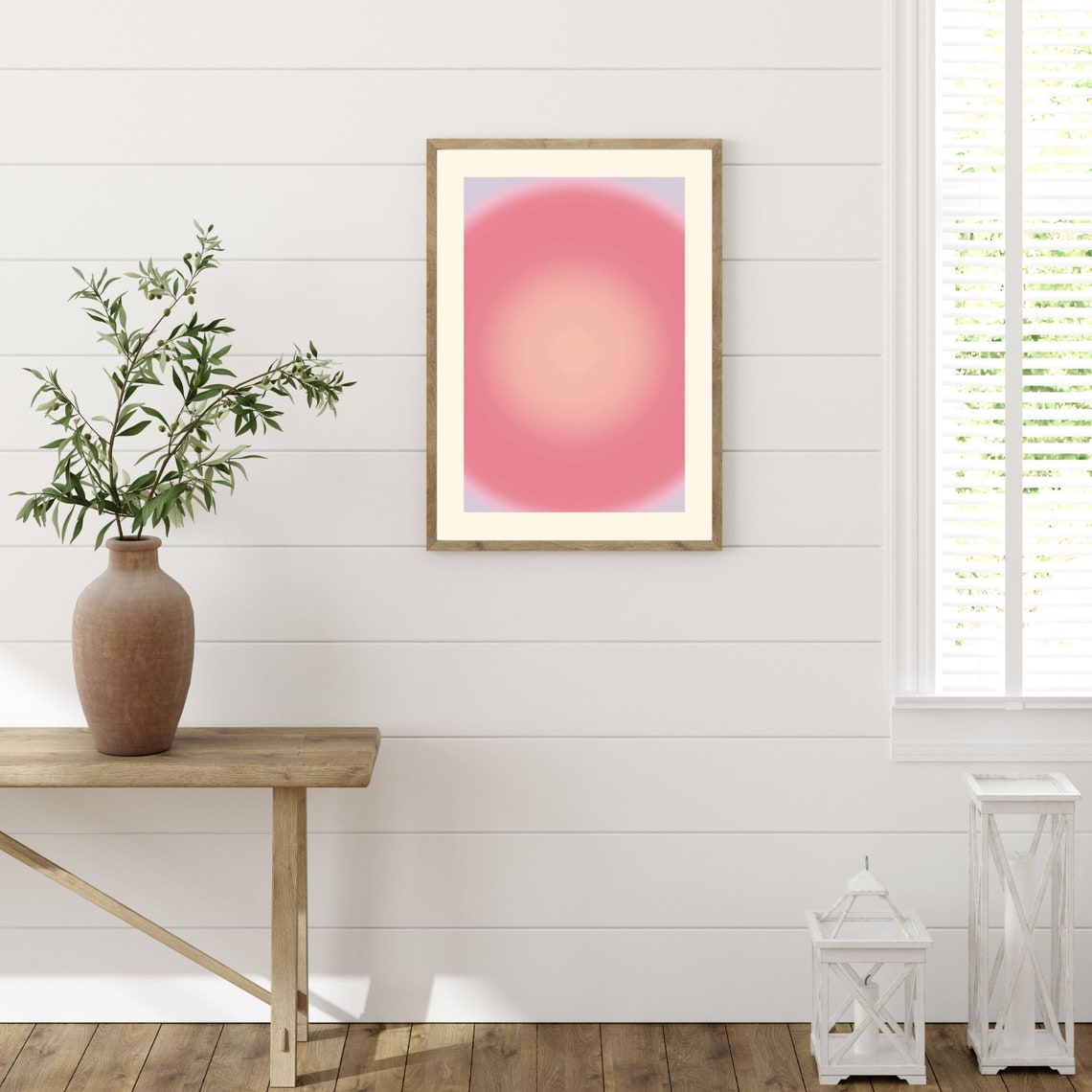Magenta Pink Aura Orb Retro Gradient Spiritual Decor Art Poster - Image 3