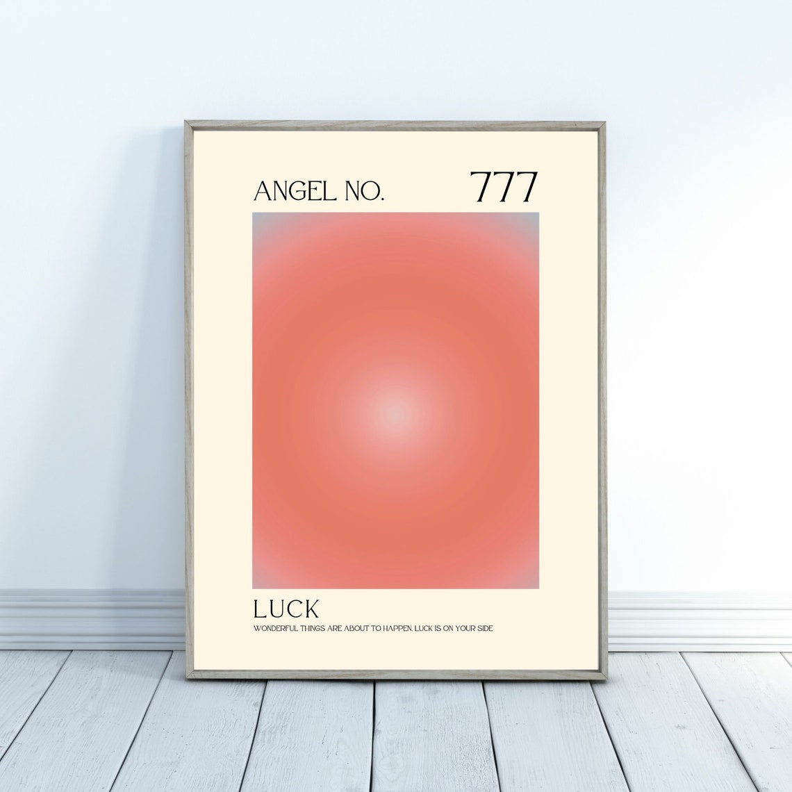 Angel Number 777 Spiritual Aura Poster Colourful Art Print Angel Number Wall Art Energy Wall Art Spiritual Poster