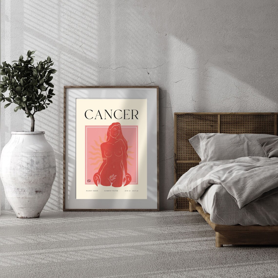 Cancer Art Print Horoscope Zodiac Art Astrology Art Star Sign Horoscope Art Cancer Poster Cancer Gift - Image 2