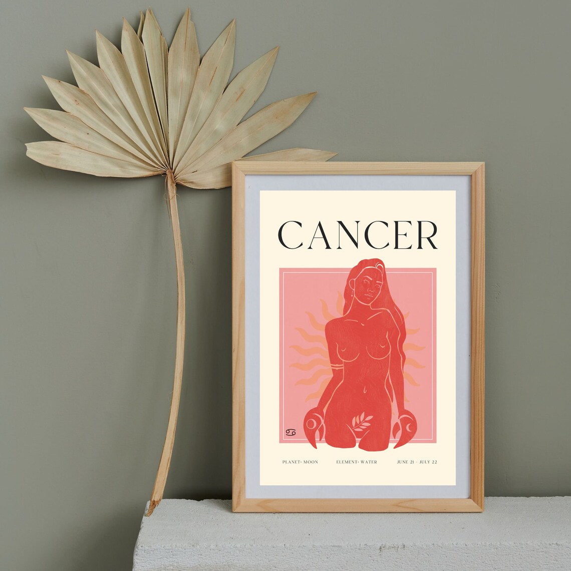 Cancer Art Print Horoscope Zodiac Art Astrology Art Star Sign Horoscope Art Cancer Poster Cancer Gift - Image 3