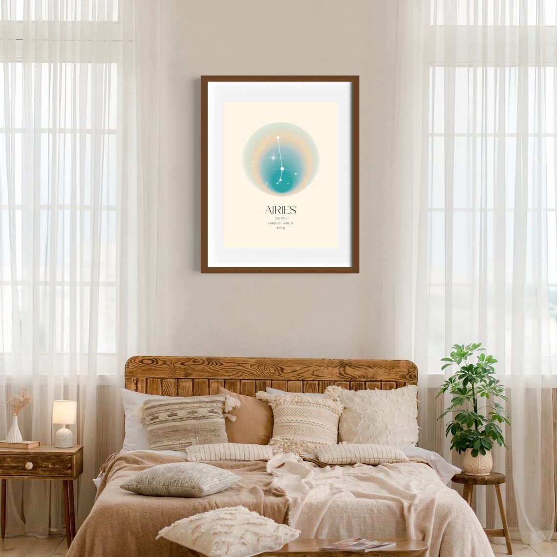 Aries The Ram Star Sign Constellation Gradient Aura Wall Art - Image 2