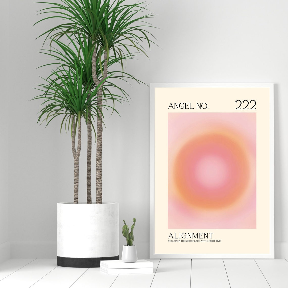 Angel Number 222 Spiritual Aura Poster Colourful Art Print Angel Number Wall Art Energy Wall Art Spiritual Poster - Image 3