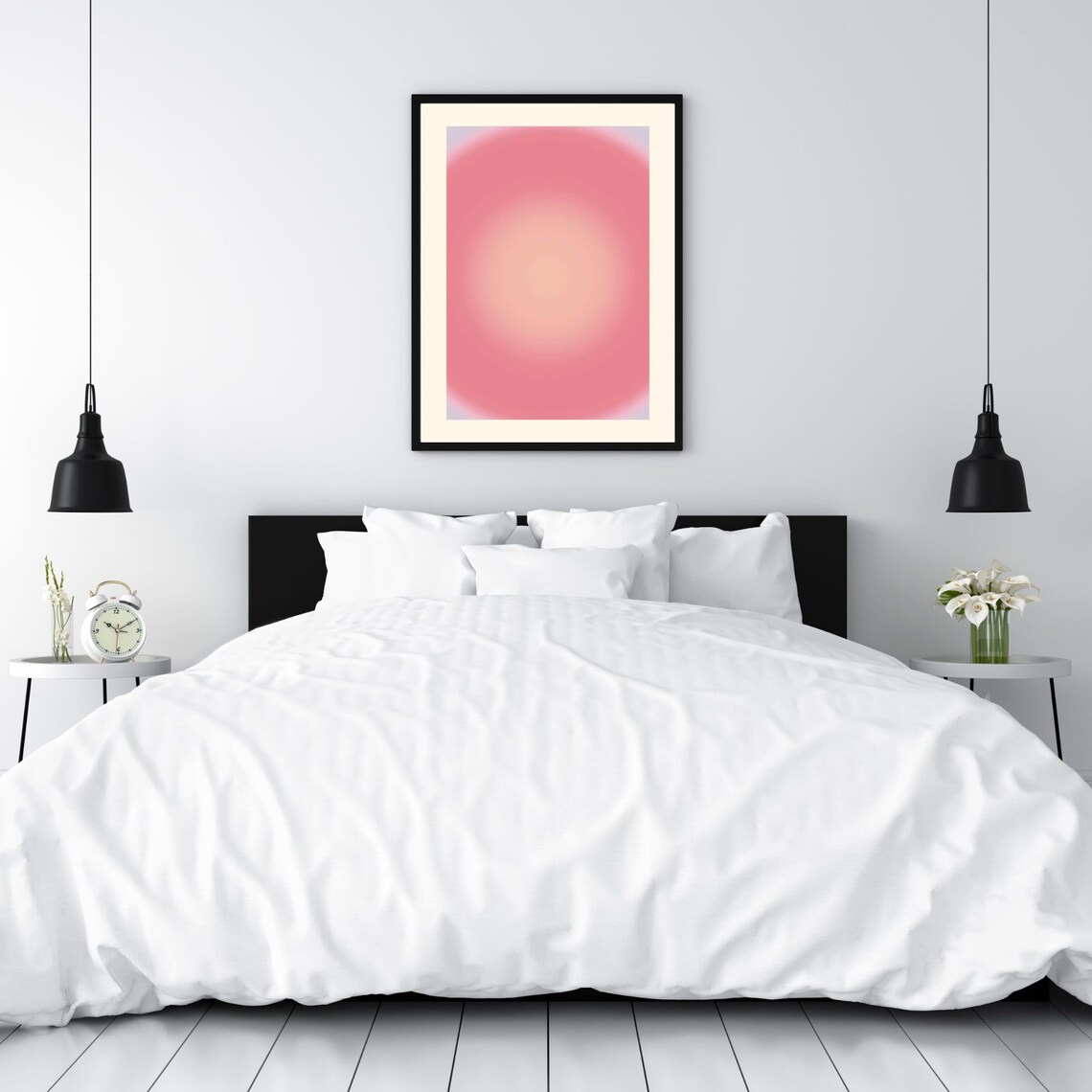 Magenta Pink Aura Orb Retro Gradient Spiritual Decor Art Poster - Image 4