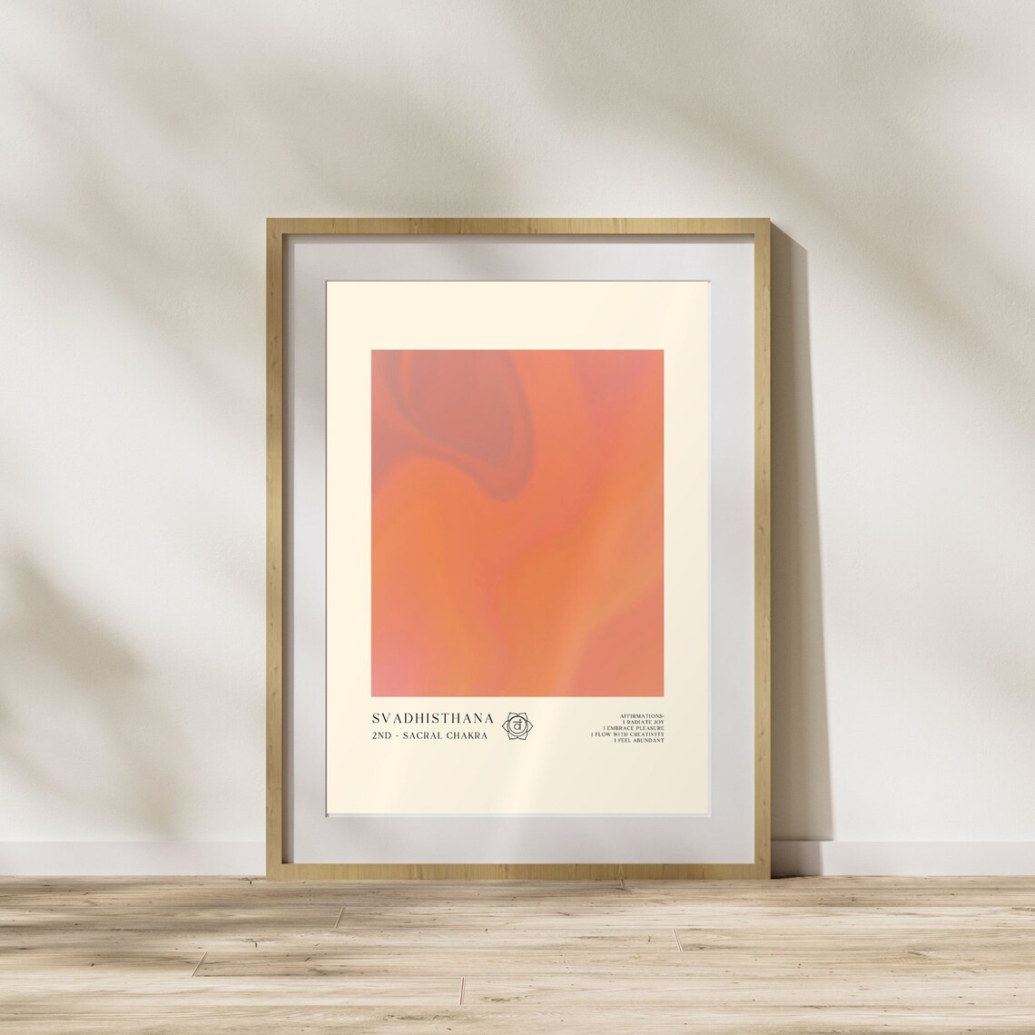 Svadhisthana Sacral Chakra Orange Aura Affirmation Spiritual Poster