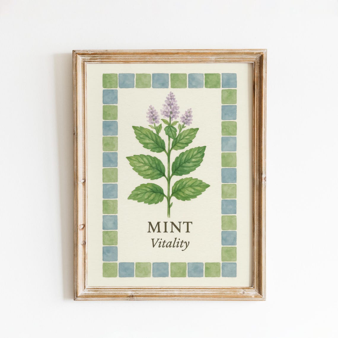 Mint Vitality Vintage Botanical Fresh Kitchen Herb Decor Poster