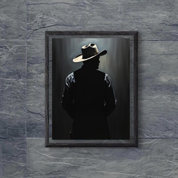 Western Wall Art Cowboy Oil Painting Western Decor Ranch Style Home Wall Art Gift Idea