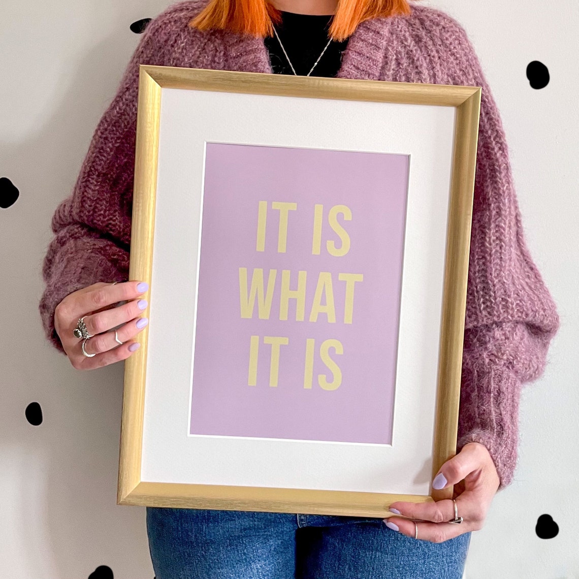 It Is What It Is Pastel Lilac Typography Wall Art Print Inspirational Colourful Print Poster Quote Text Print Living Room Home Decor - Image 2