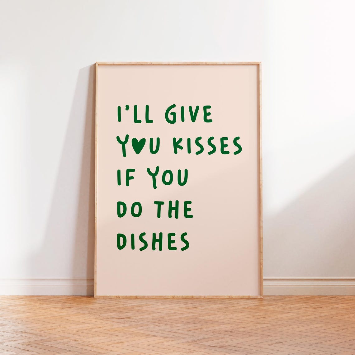 Give You Kisses If You Do The Dishes Funny Kitchen Quote Poster Gift - Image 2