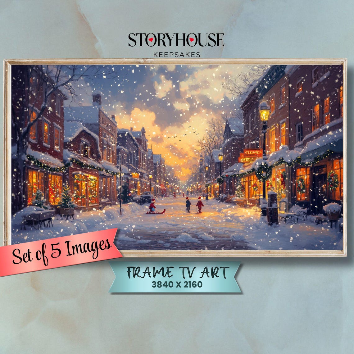Christmas Frame Tv Art Samsung For Winter Cozy Landscape Set Impressionist In Every Light Of 5