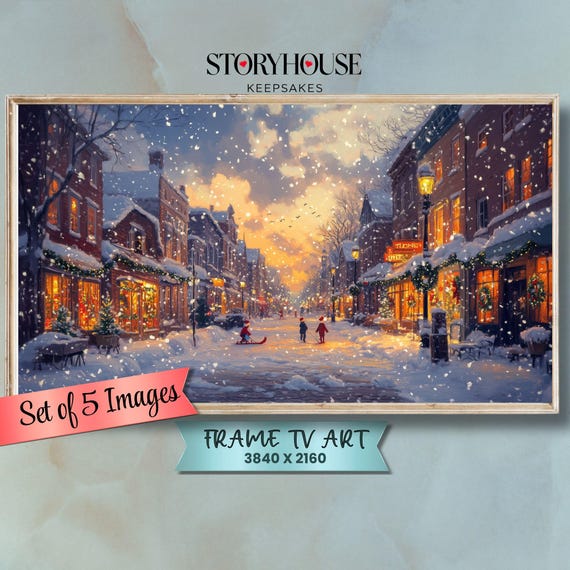 Christmas Frame Tv Art Samsung For Winter Cozy Landscape Set Impressionist In Every Light Of 5