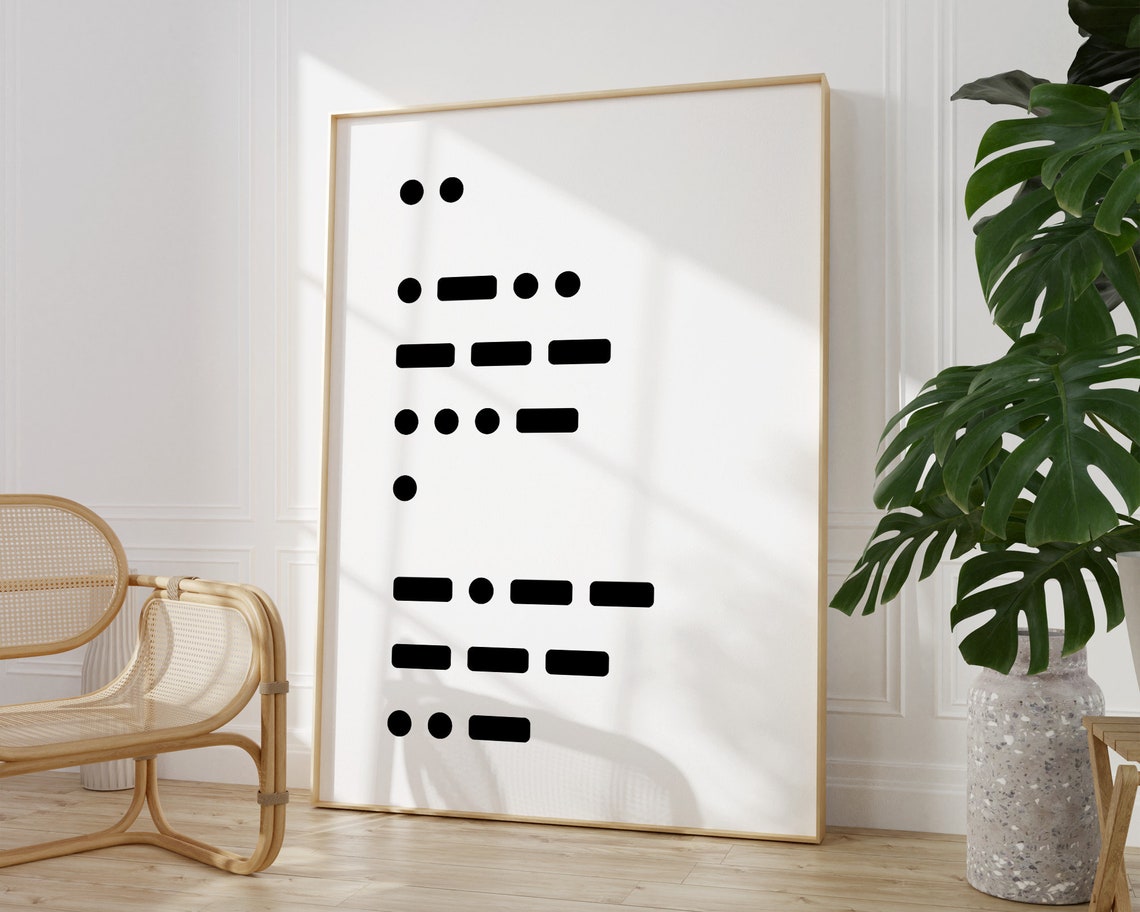 I Love You Morse Code Dots and Dashes Minimalist Romance Poster - Image 2