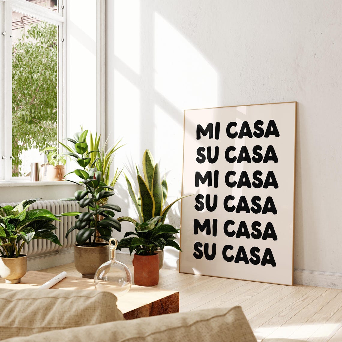 Mi Casa Su Casa Black Spanish Quote Bold Fun Entryway Poster