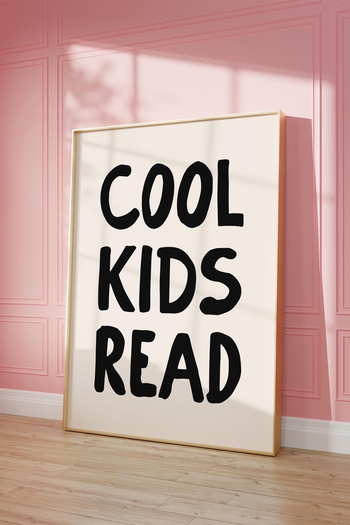 Cool Kids Read Bold Black Library Book Lover Decor Classroom Poster