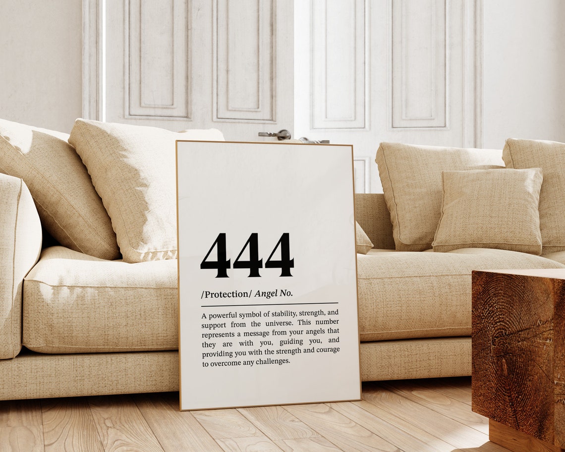 Angel Number 444 Wall Art Law Of Attraction Wall Decor Trendy Spiritual Art Print Manifestation Poster Angel Numbers Print - Image 3