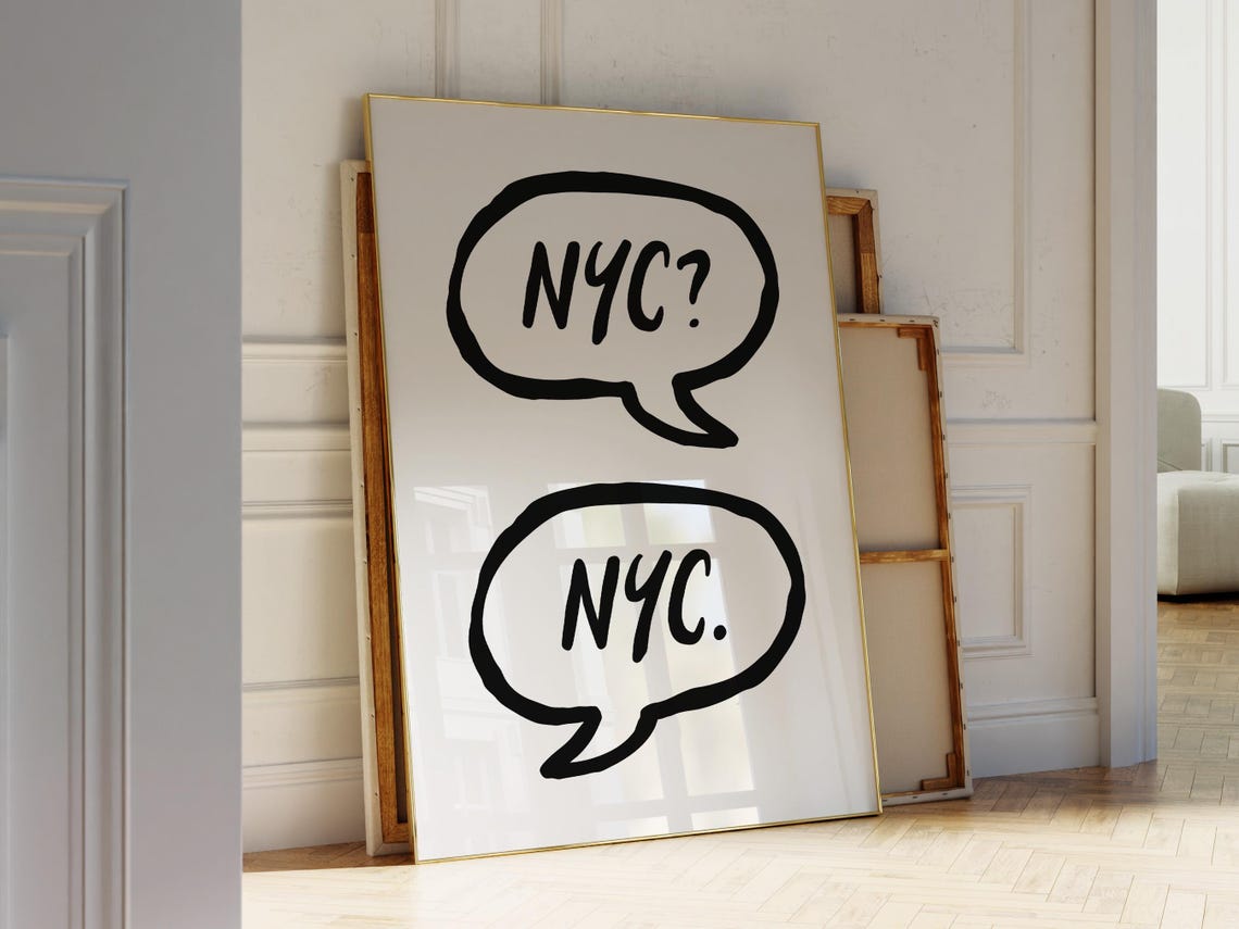 New York Quote Wall Art Aesthetic New York Art Print Cute Nyc Poster Trendy New York City Travel Print Maximalist Wall Art - Image 3