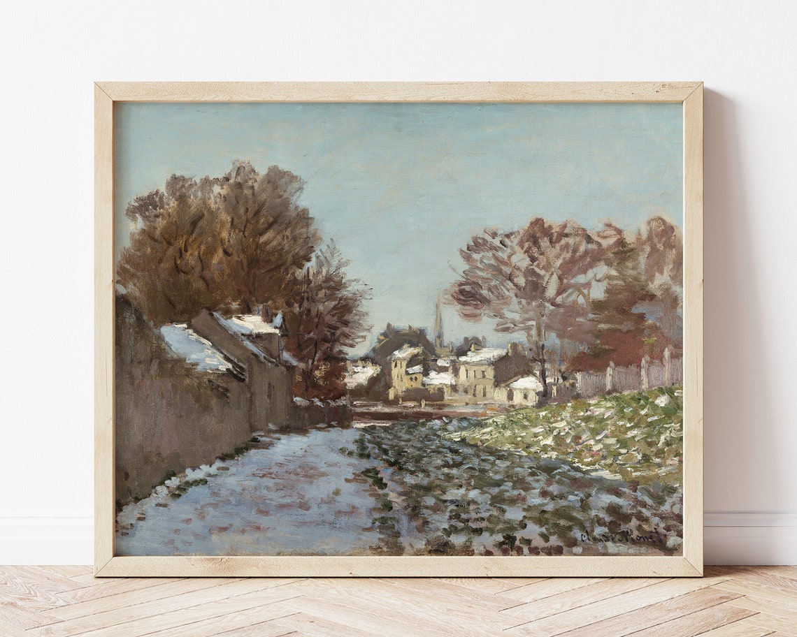 Claude Monet Winter Snowy Village Road Impressionist Art Poster - Image 2