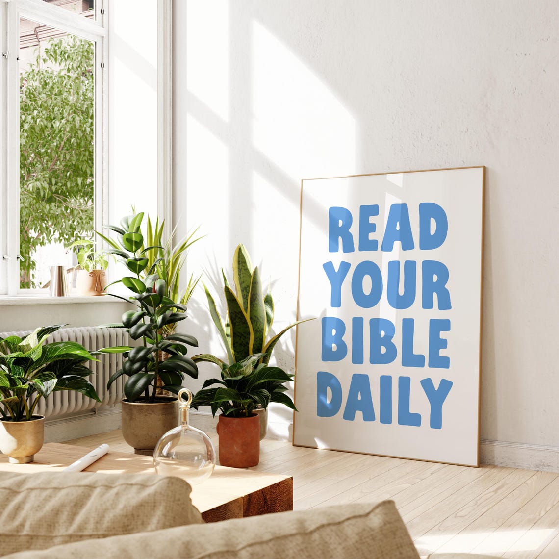 Read Your Bible Daily Blue Bold Christian Scripture Quote Poster - Image 2