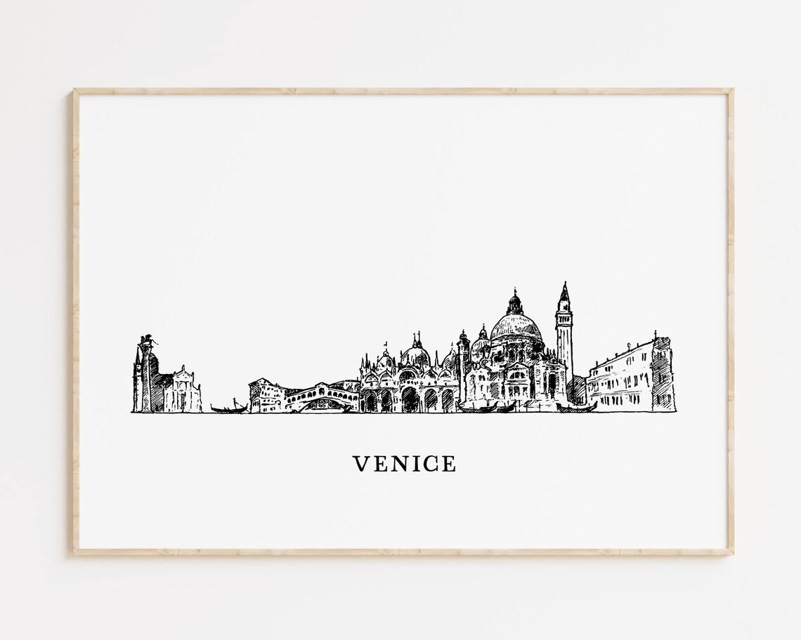 Venice Italy Skyline Line Art Minimalist Travel Decor Poster - Image 2