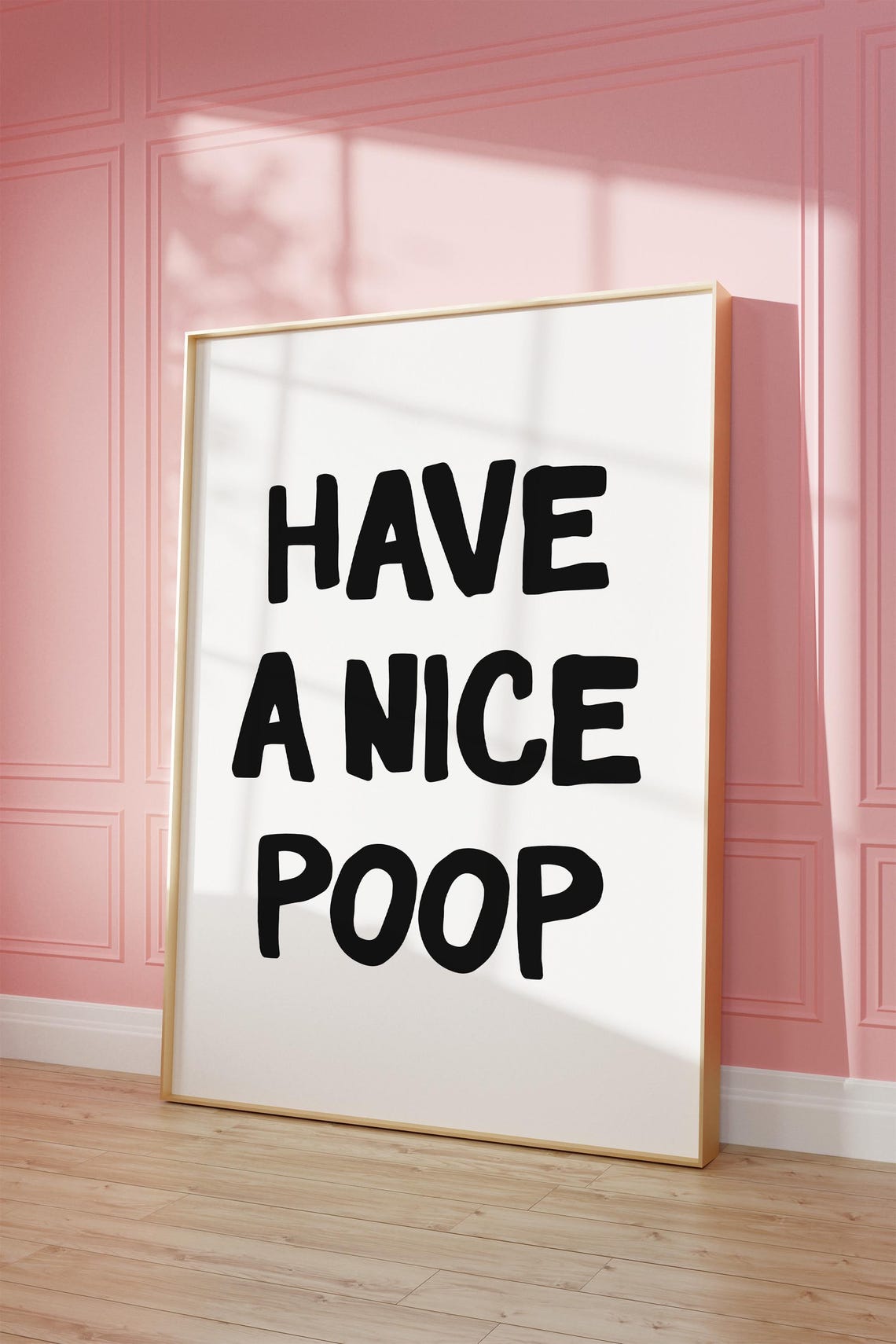 Have A Nice Poop Funny Black and White Bathroom Quote Wall Poster - Image 2