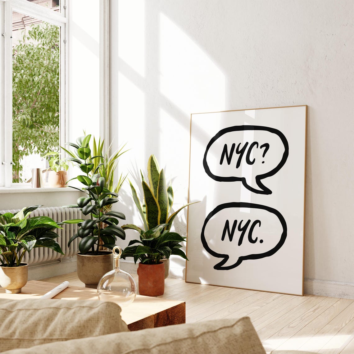 NYC Question Answer Speech Bubbles New York City Travel Fun Poster