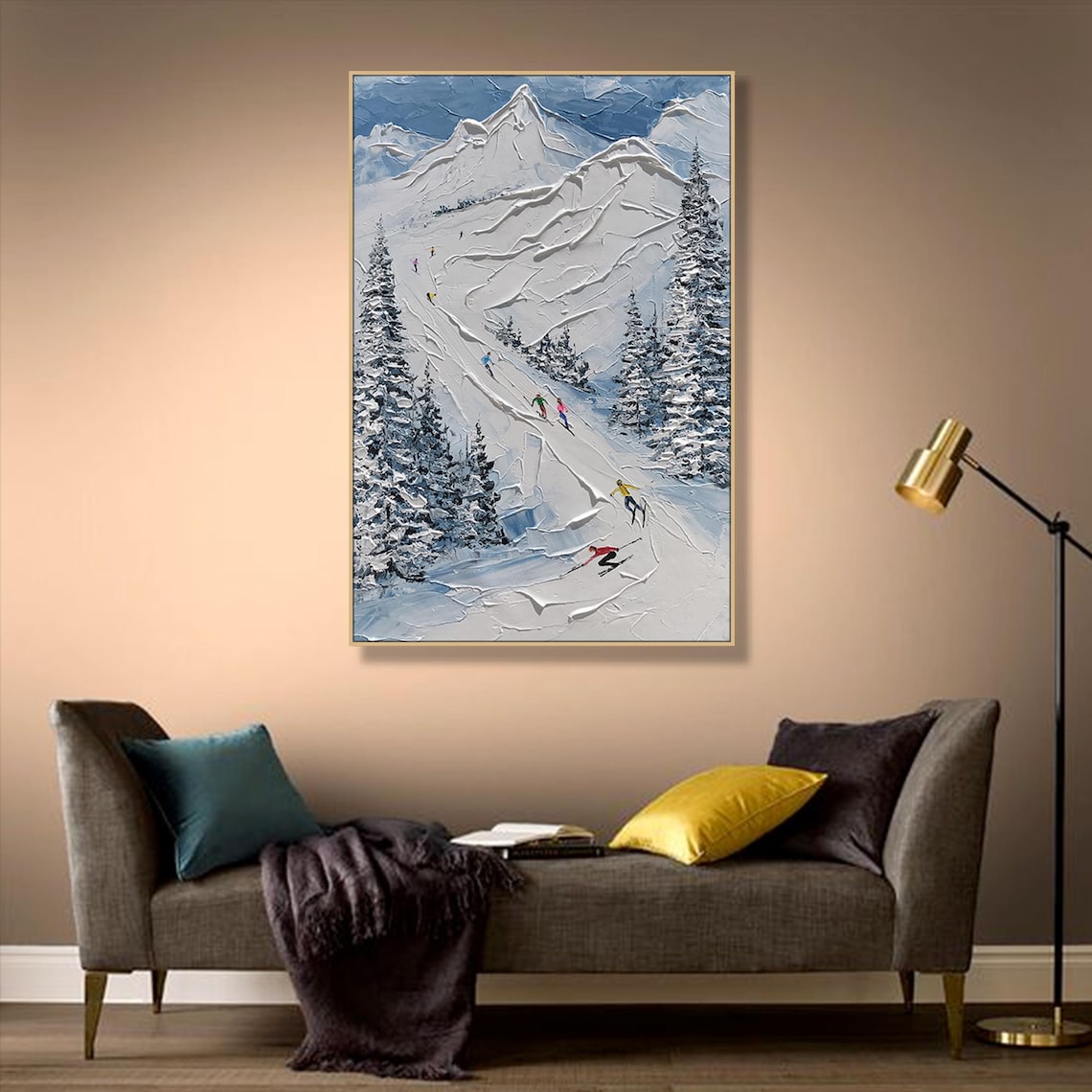 Custom Ski Sport Painting, Personalized Mountain Art Print - Image 2