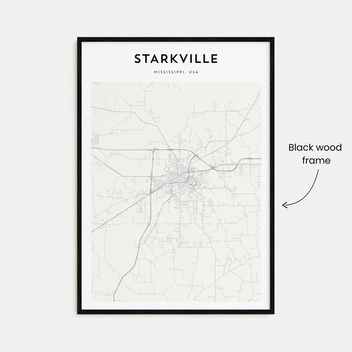 Starkville Map Poster Starkville Map Print Starkville Personalized Map Art Starkville Wall Art Starkville Travel Print Mississippi Usa - Image 3