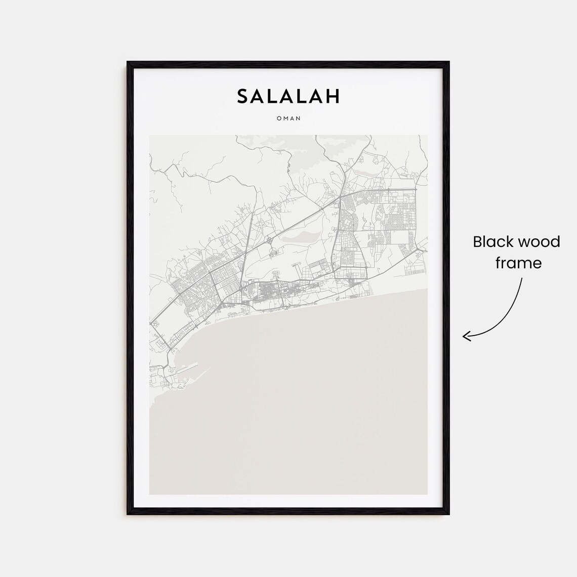 Salalah Oman Dhofar Coast Minimalist City Street Map Travel Poster - Image 3