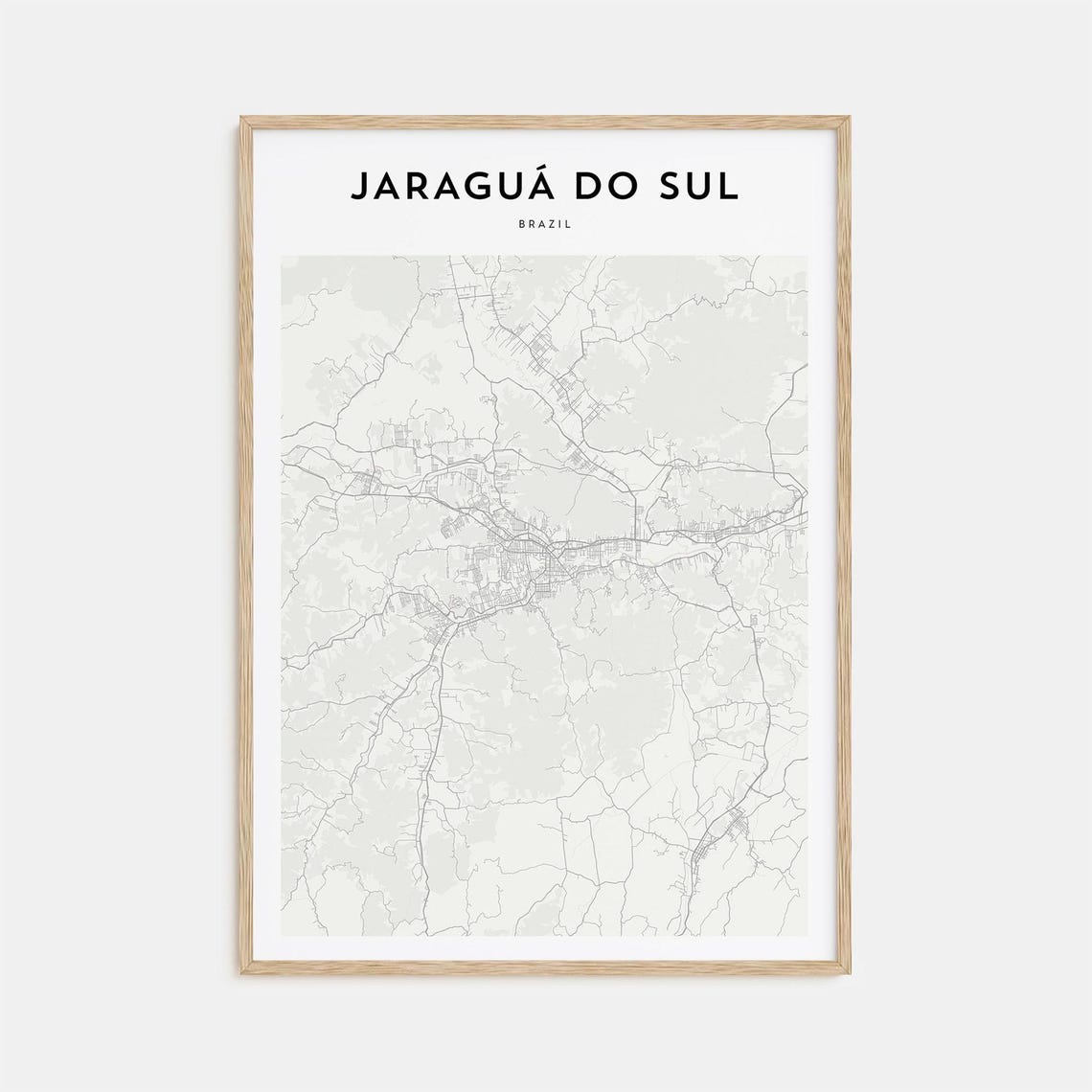 Jaraguá do Sul Brazil City Map Minimalist Street Plan Poster