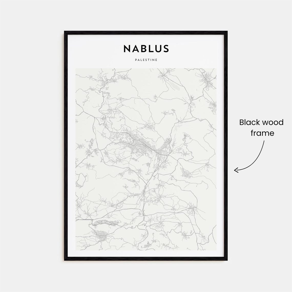 Nablus Palestine Minimalist City Map Poster for Modern Home Decor - Image 3
