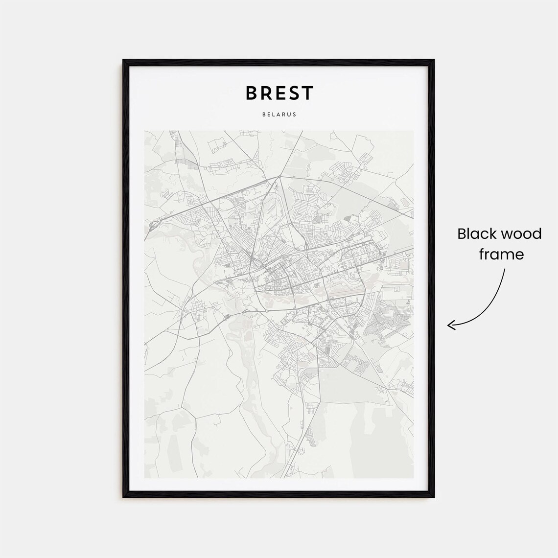 Brest Belarus Minimalist City Map Modern Line Art Travel Poster - Image 3