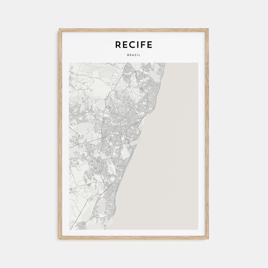 Recife Map, Personalized Travel Poster