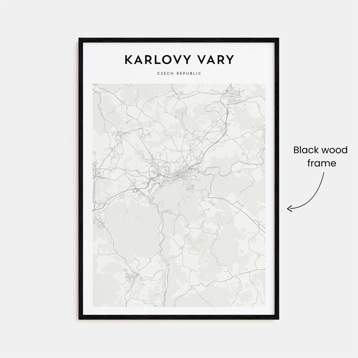 Karlovy Vary Czech Republic Minimalist Street Map Line Art Poster - Image 3
