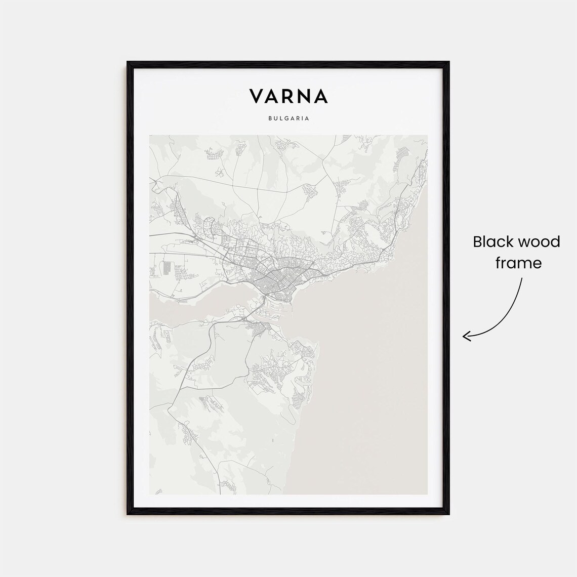 Varna Bulgaria Modern Minimalist City Street Map Travel Art Poster - Image 3