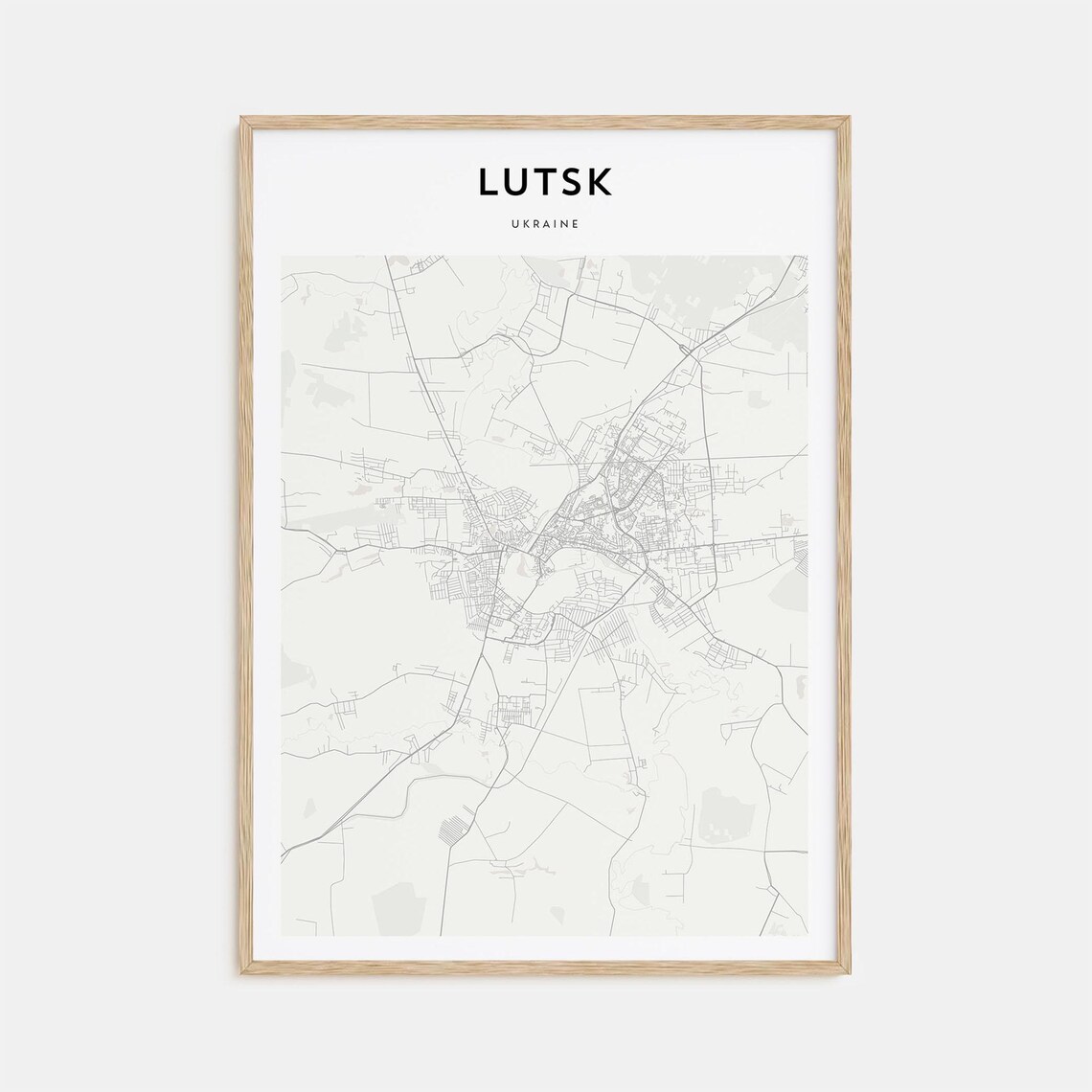 Lutsk Ukraine Minimalist Street Map Poster For Modern Travel Decor