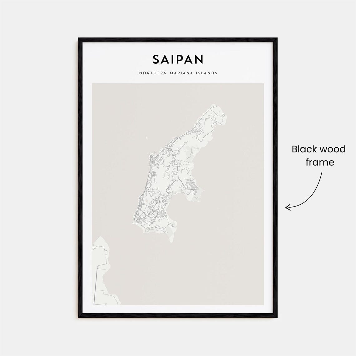 Saipan Northern Mariana Islands Minimalist Tropical Island Map Poster - Image 3