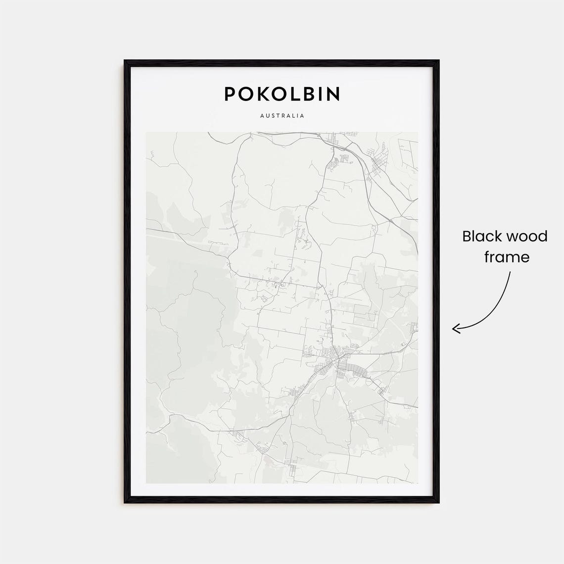 Pokolbin Australia Minimalist Black and White Map Art Poster - Image 3