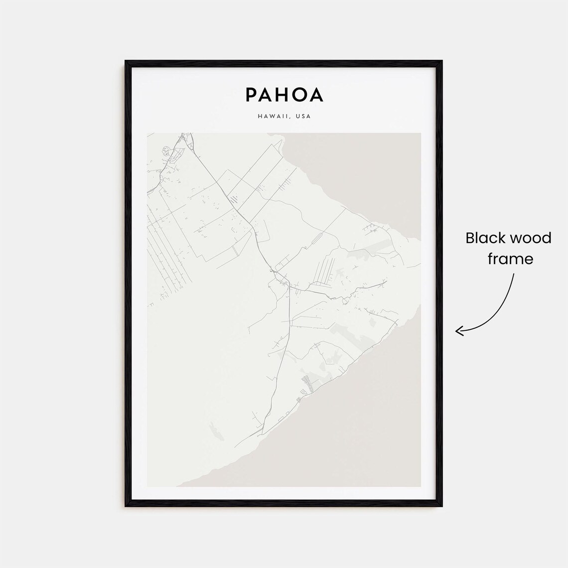 Pahoa Hawaii Big Island Minimalist Street Map Travel Art Poster - Image 3
