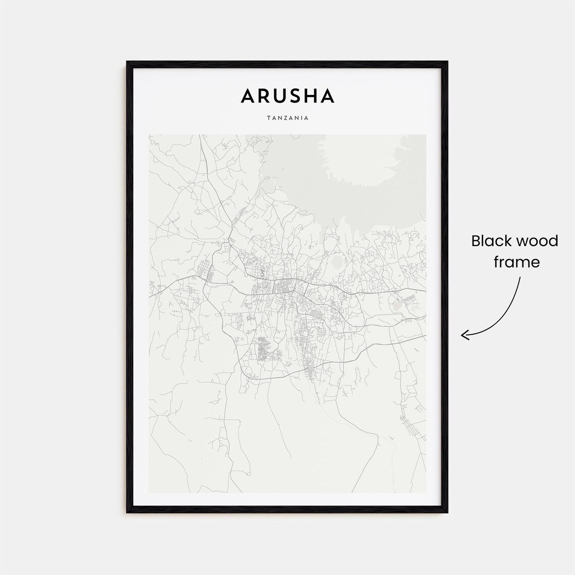 Arusha Tanzania Detailed Street Map Minimalist Modern City Poster - Image 3