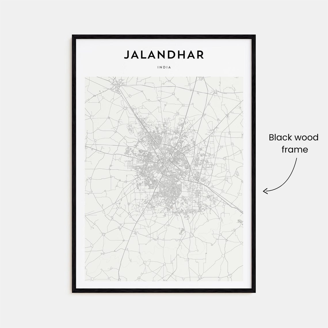 Jalandhar India Minimalist City Street Map Scandinavian Decor Poster - Image 3