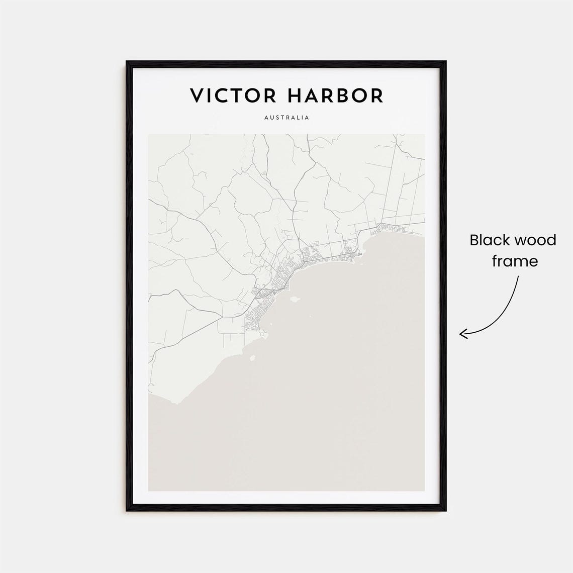 Victor Harbor Australia Elegant Minimalist Coastal Map Art Poster - Image 3