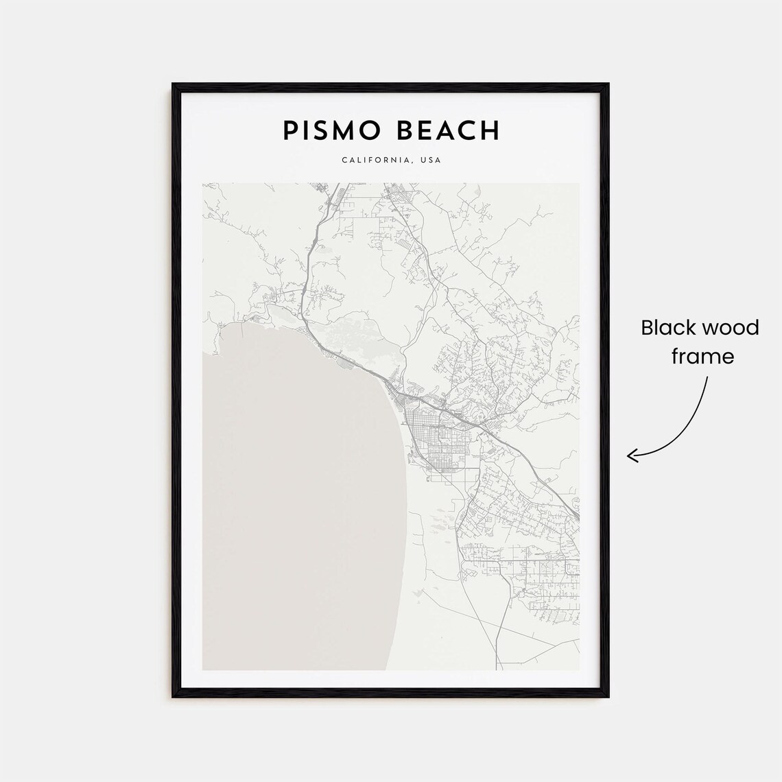 Pismo Beach California USA Minimalist Coastal Map Art Poster - Image 3