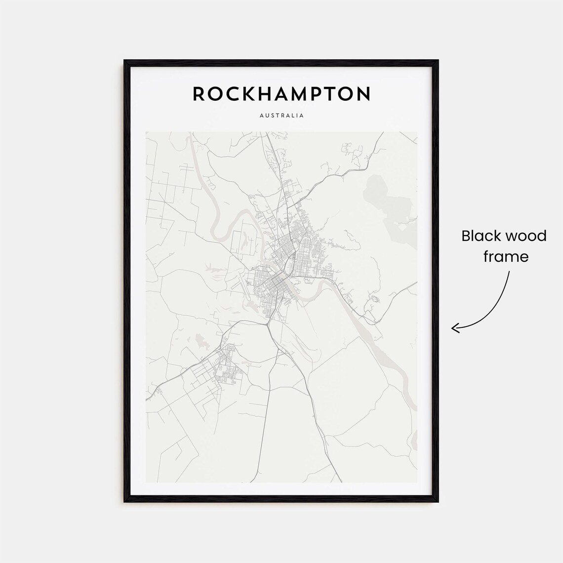 Rockhampton Australia Minimalist Street Map Queensland City Poster - Image 3